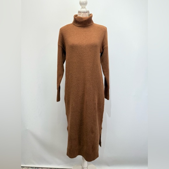 TREASURE & BOND Brown turtleneck sweater midi dress size XS. - Picture 9 of 13